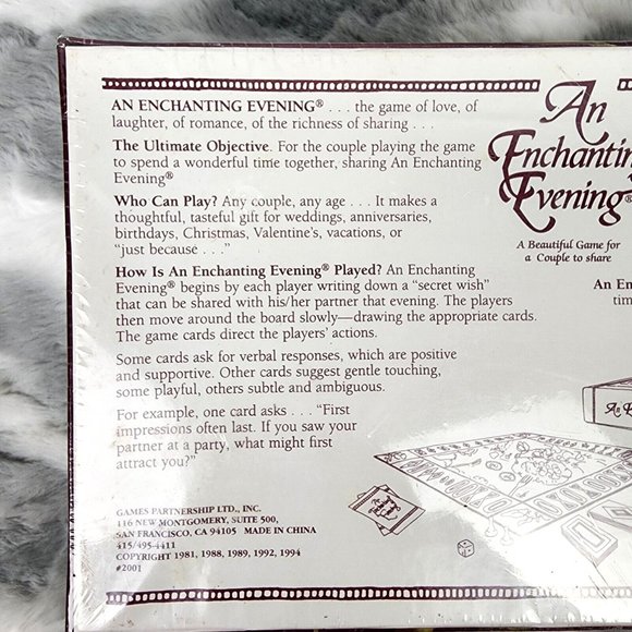 An Enchanting Evening Board Game for Couples Love Marriage 1994 - New & Sealed - Picture 4 of 5